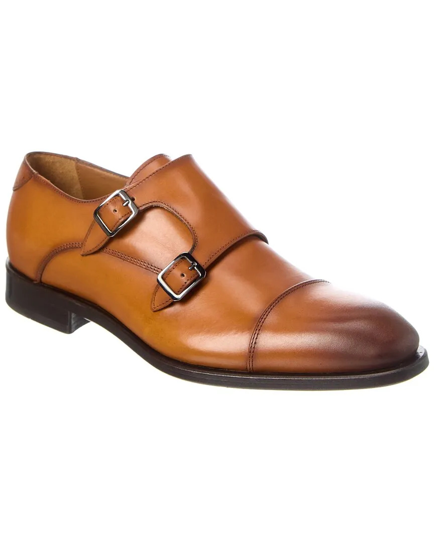 Antonio Maurizi Double Monk Cap Toe Leather Loafer