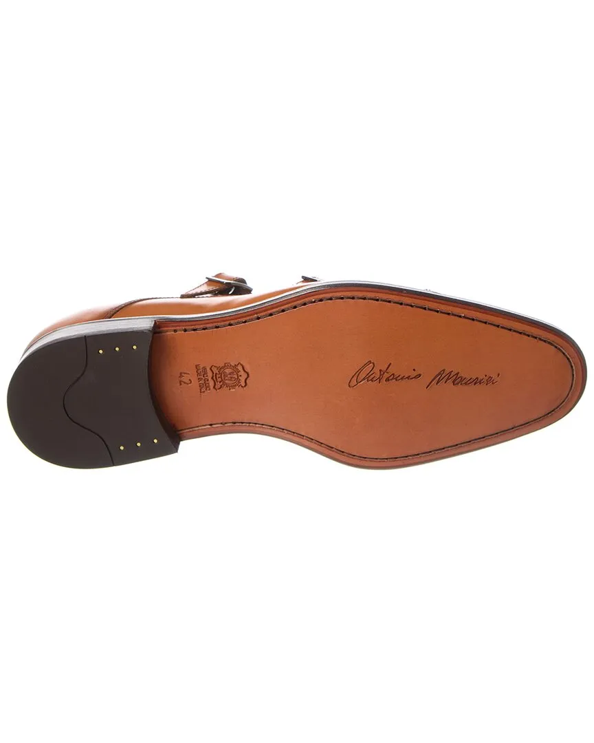 Antonio Maurizi Double Monk Cap Toe Leather Loafer