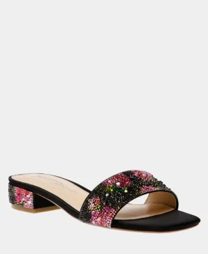 Betsey Johnson Sunny Black Pink Floral Slip On