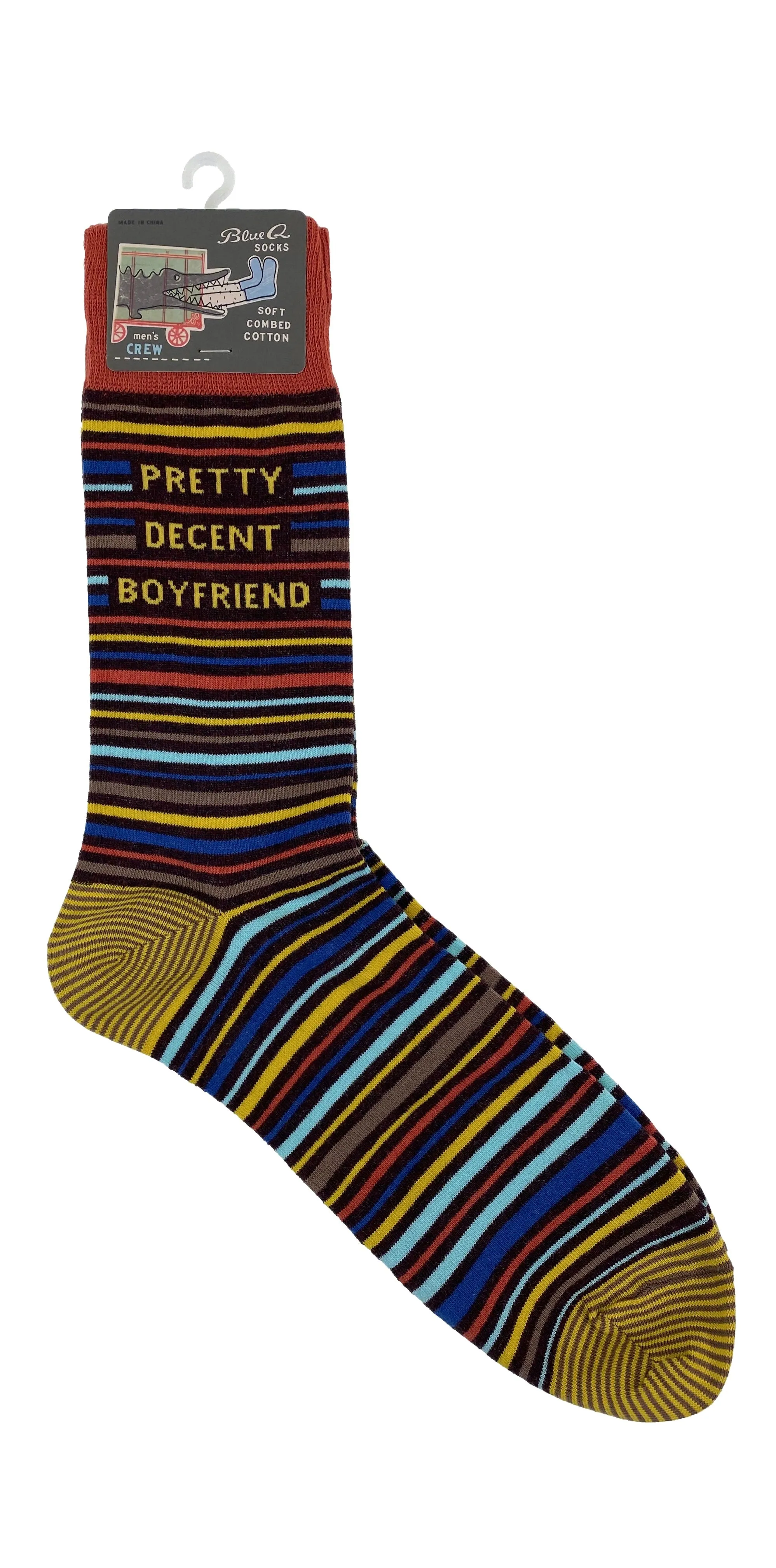Blue Q Mens Crew Socks - Pretty Decent Boyfriend