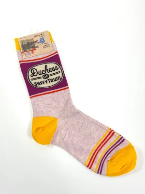 Blue Q Sock Women's Crew Socks -Duchess Of Sassy Town