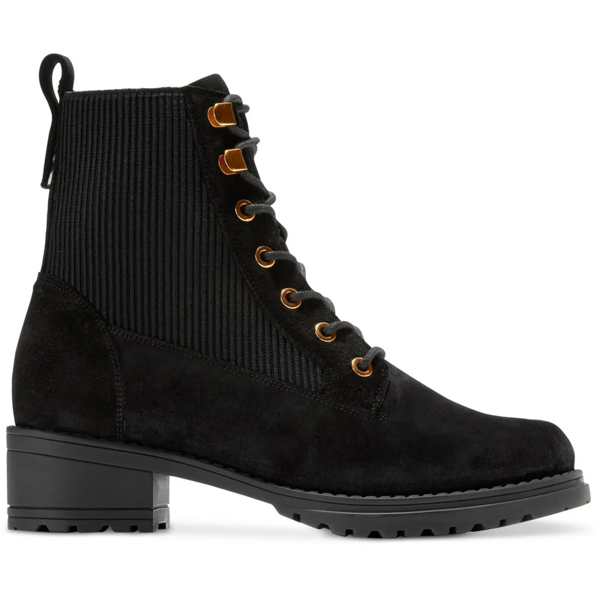 Camea Womens Suede Combat & Lace-Up Boots