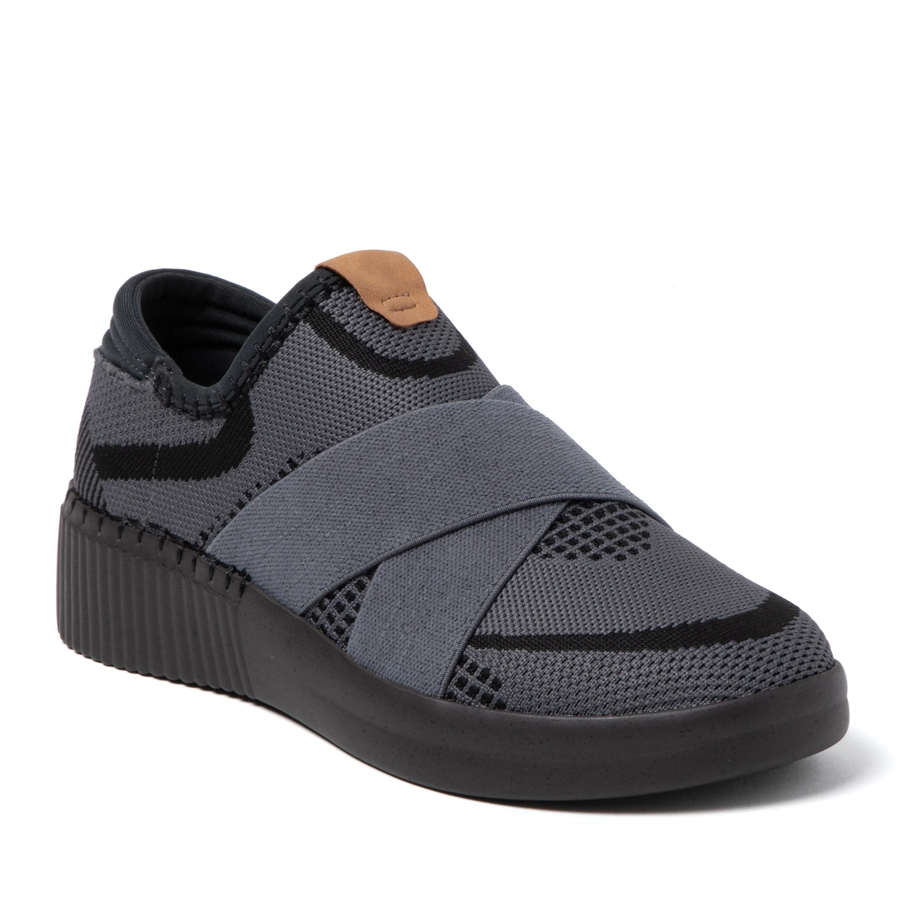 Dearfoams Women's Livie X Strap Knit Trainer Sneaker