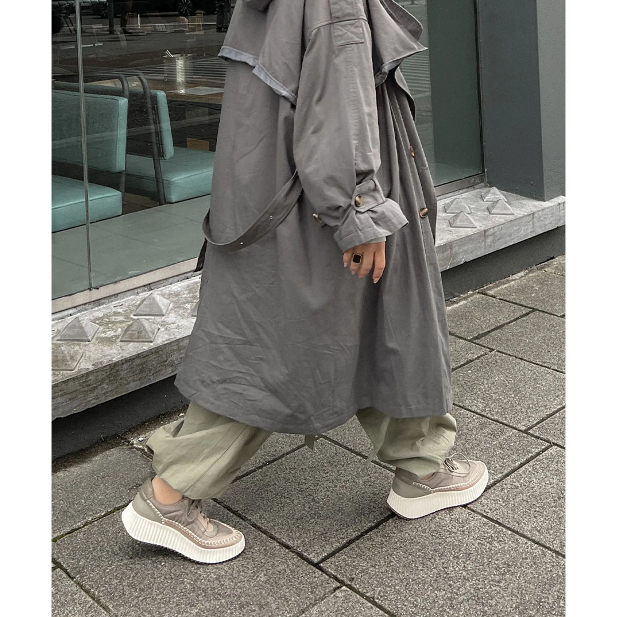 DOLEN NYLON SNEAKERS DK TAUPE NYLON
