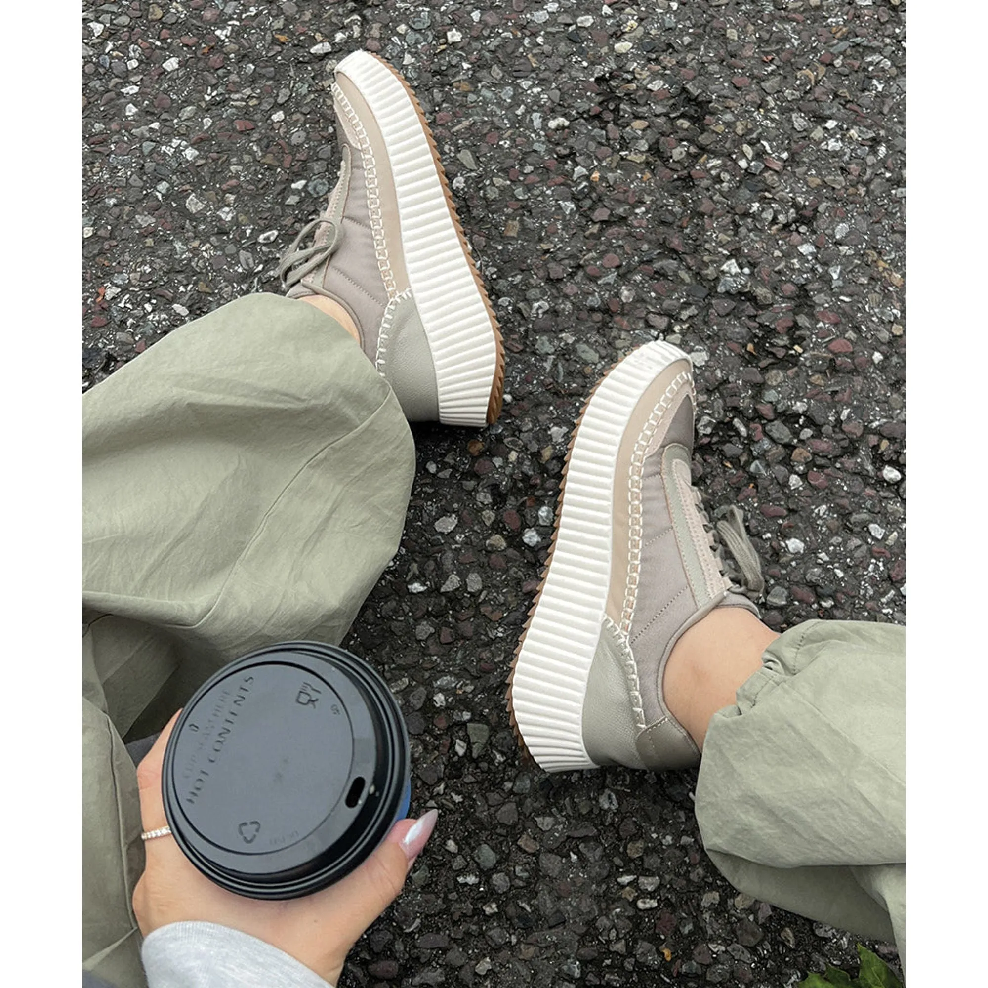 DOLEN NYLON SNEAKERS DK TAUPE NYLON