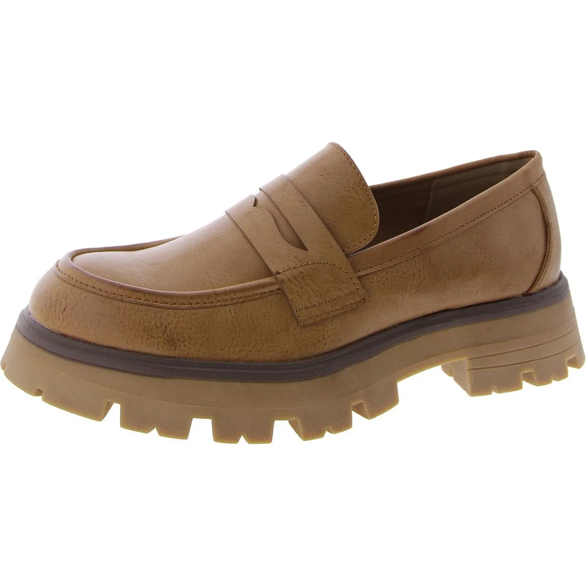 Easy Womens Faux Leather Penny Loafers