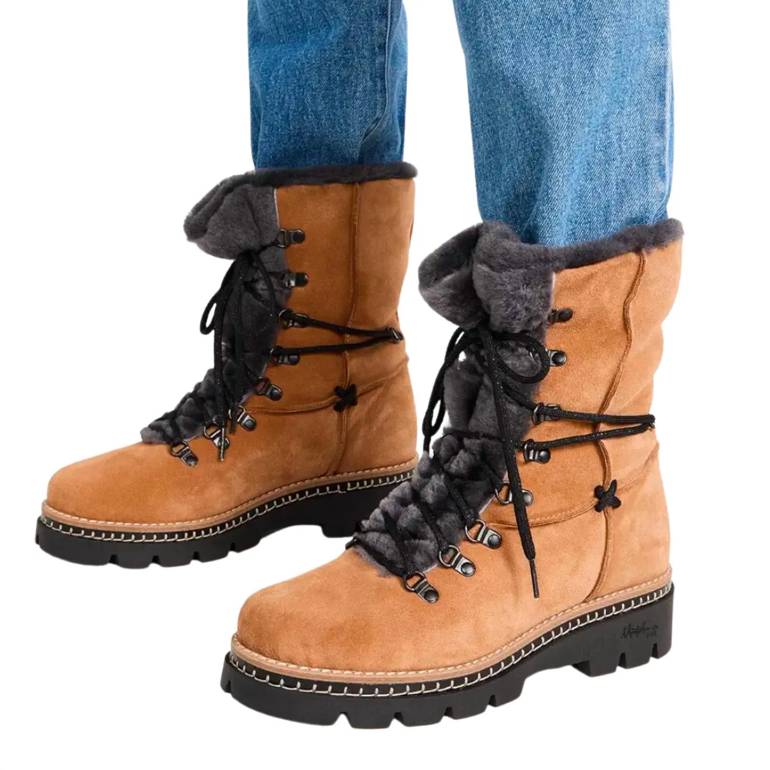Giada Shearling Lined Boots In Nutshell