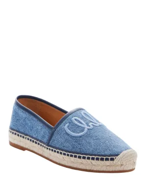 Isla Embroidered Espadrille in Denim