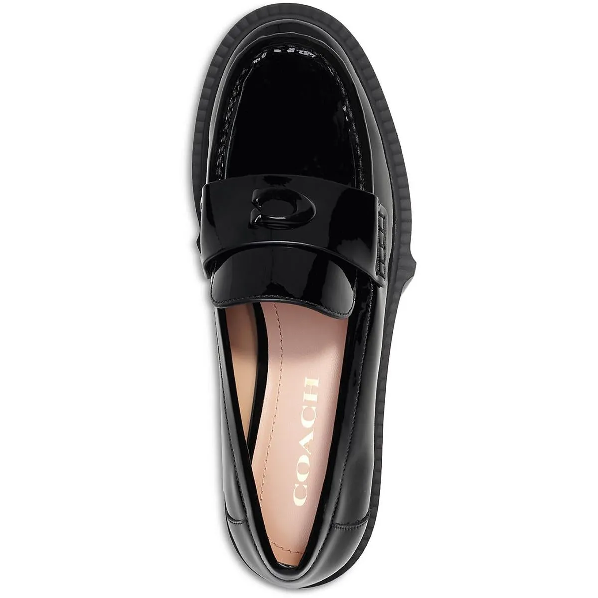 LEAH Womens Patent Leather Slip On Loafers