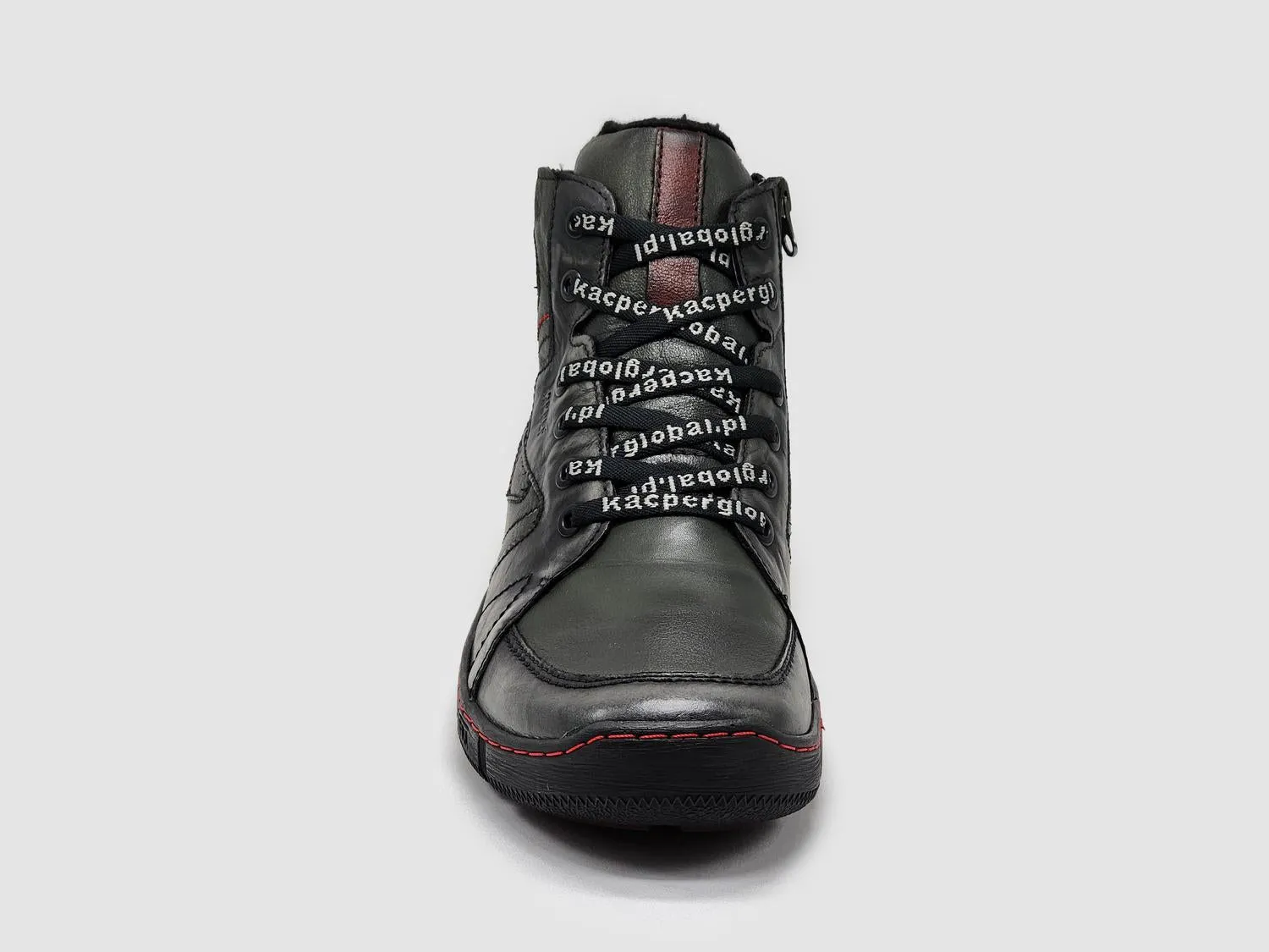 Men's Comfort Thick Fur-Lined Zip-Up Leather Boots In Olive