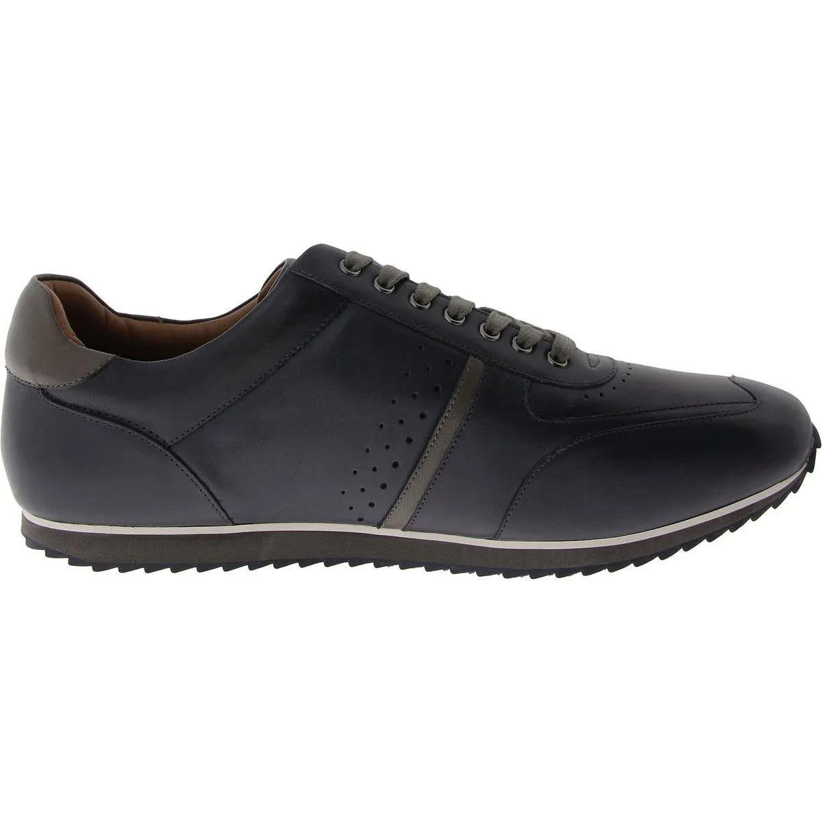 Mens Leather Lace-Up Casual And Fashion Sneakers