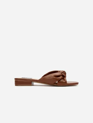 Salsify Women's Vegan Leather Knot Slide Sandals | Tan