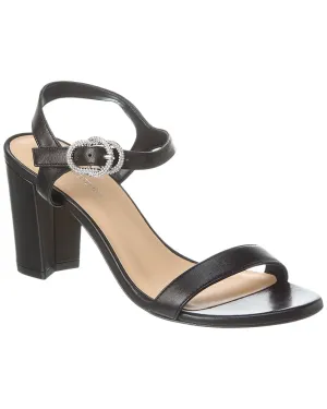 Stuart Weitzman Crystal 75 Leather Block Sandal