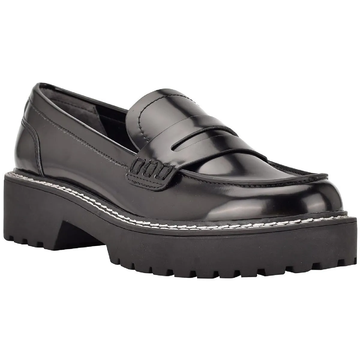 Suzie 2 Womens Patent Lug Sole Penny Loafers