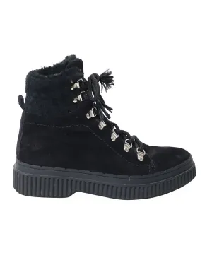 Tod's Shearling-Lined Apr��s-Ski Boots in Black Suede