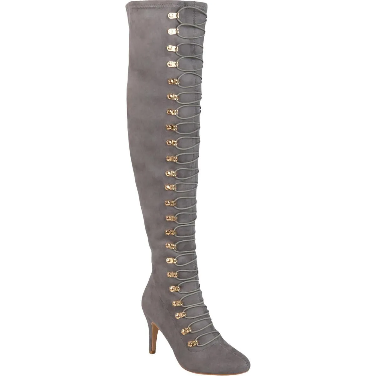Trill Womens Faux Suede Pull On Over-The-Knee Boots