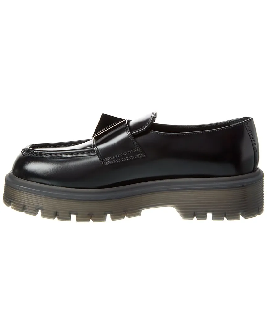 Valentino One Stud 45 Leather Loafer