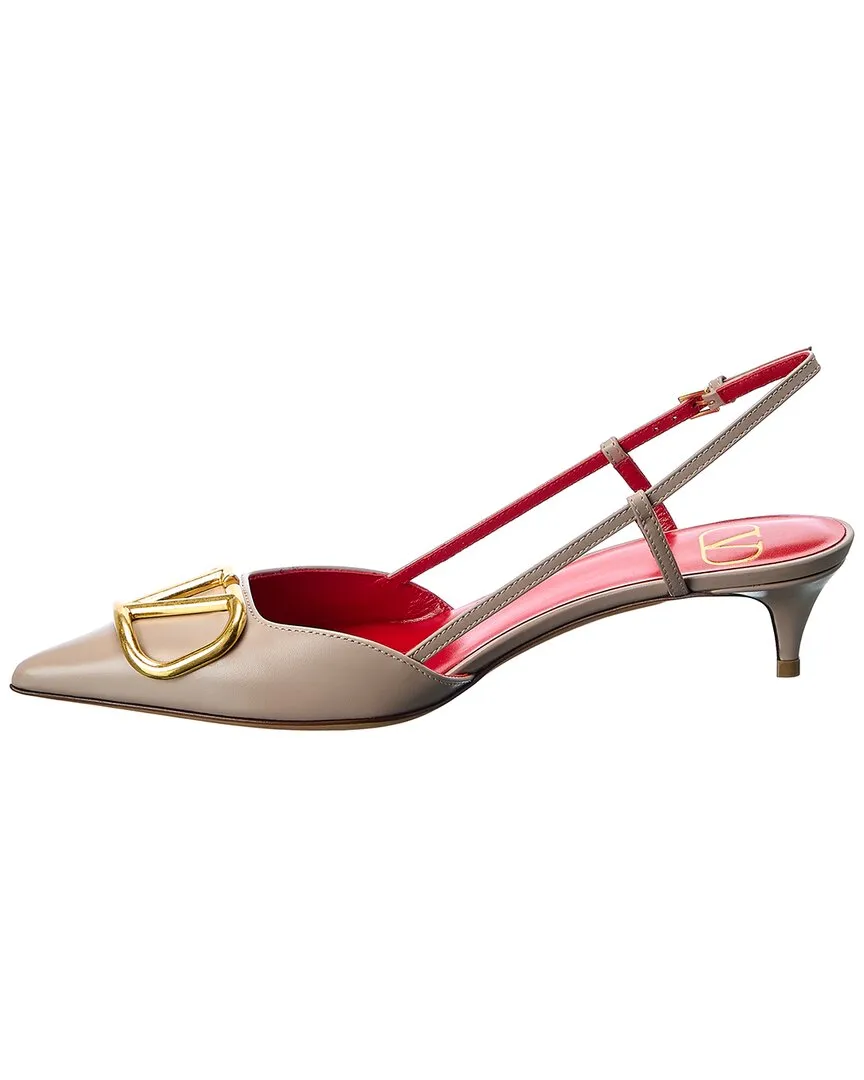 Valentino VLogo 40 Leather Slingback Pump