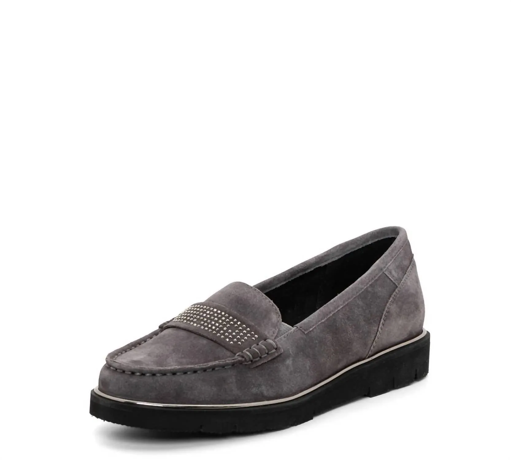 Women's Daffodil Rhinestone Keeper Wedge Loafer In Steel