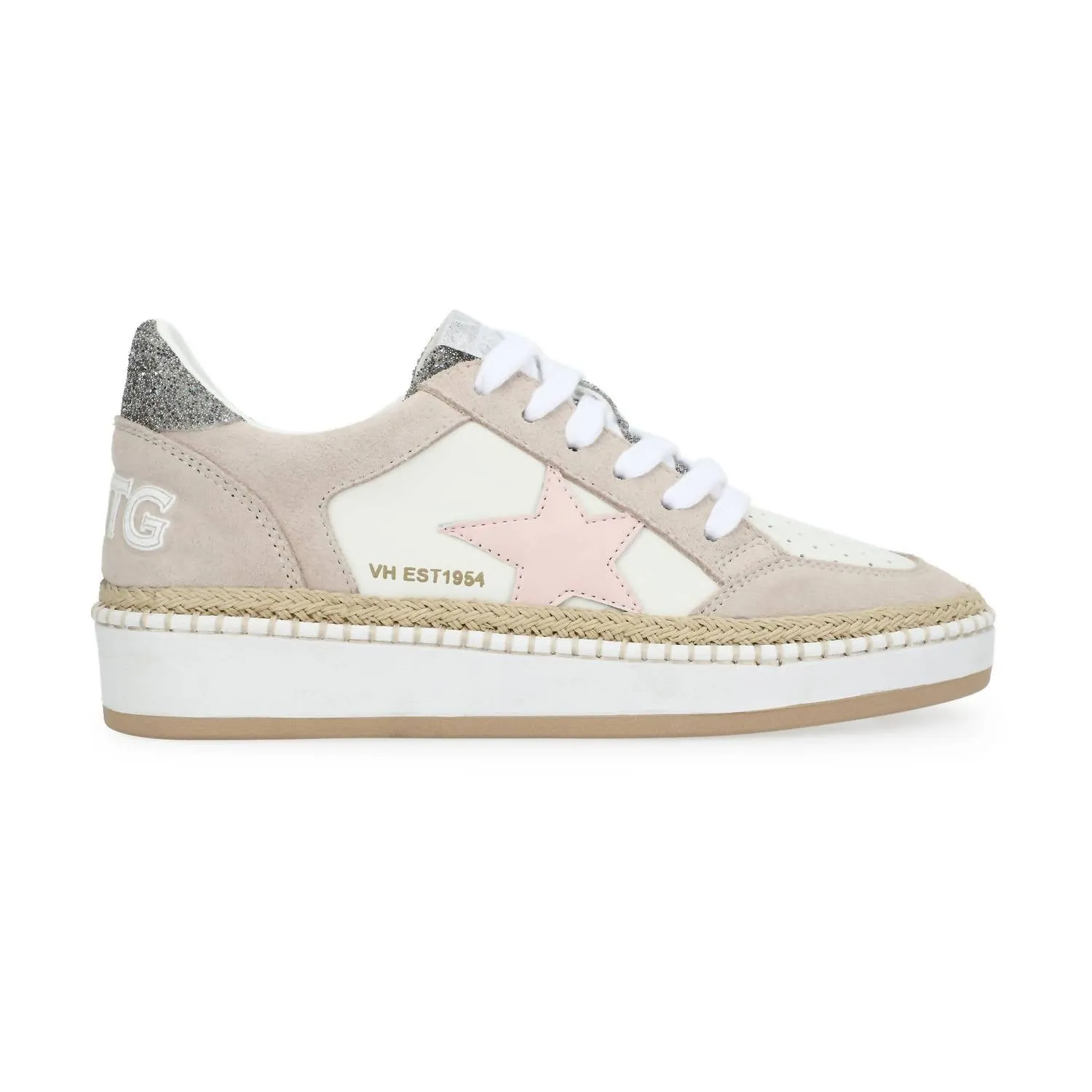 Women's Denisse Star Sneaker In Raffia/pink/silver